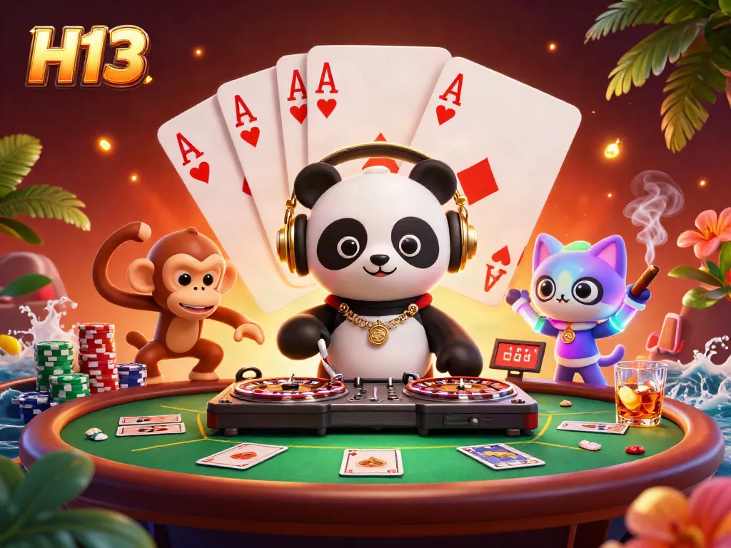 Experience the thrill of H13 gaming with lively characters in a vibrant scene of interactive fun.