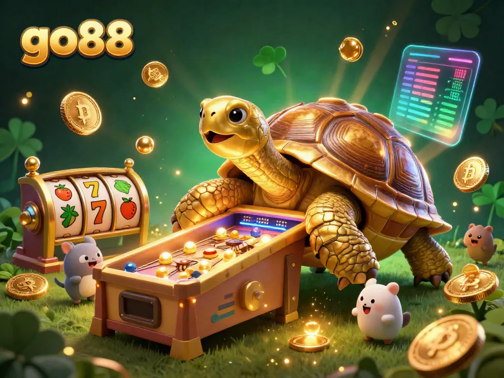 Join the excitement at go88 with golden tortoise pinball action and vibrant casino symbols.