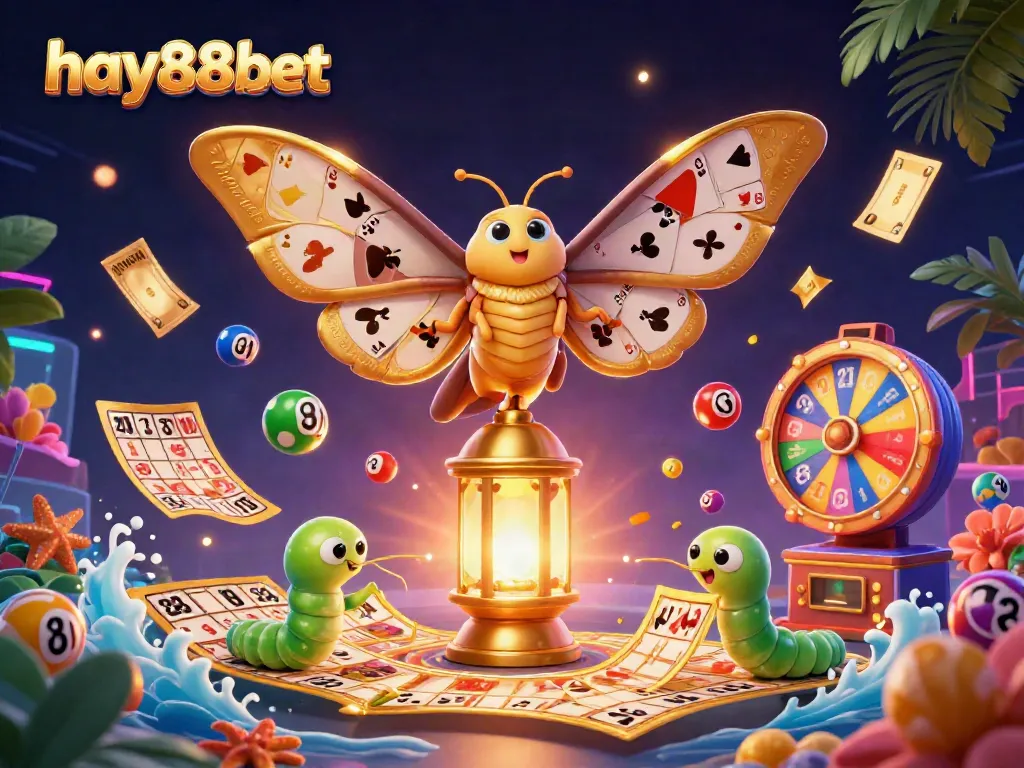 Experience winning moments with hay88bet in a vibrant 3D casino setting filled with games and excitement.