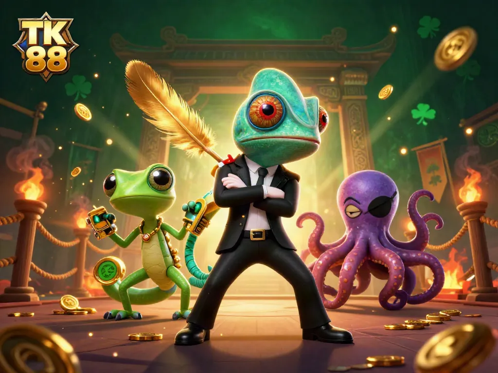 Engage with thrilling gameplay in TK 88 casino featuring unique characters and dynamic betting action.