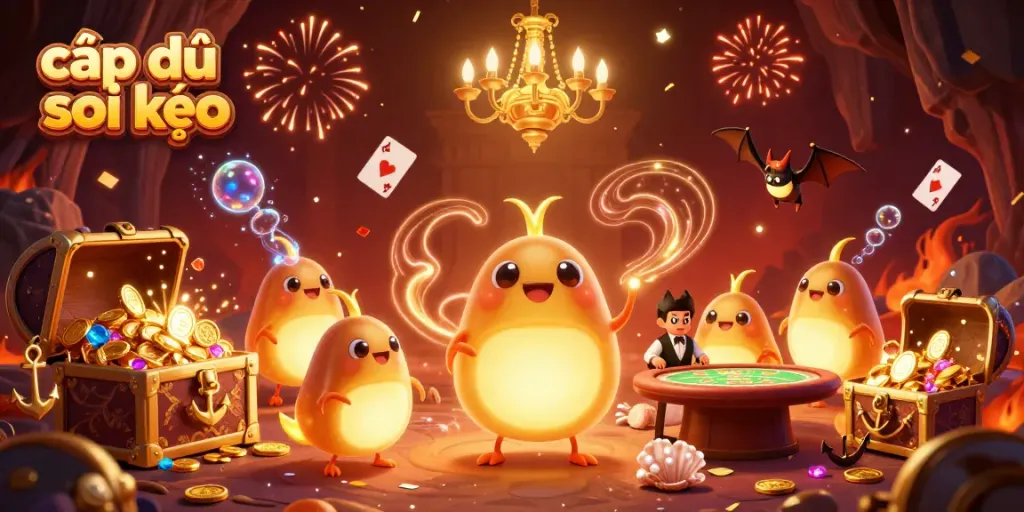 Experience the thrill with cập nhật soi kèo at an illuminated cave casino featuring a bat dealer and glowworm characters.
