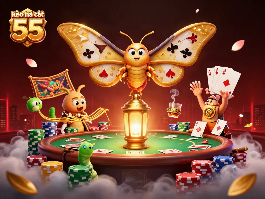 Wager with kèo nhà cái 55 as you join the vibrant casino scene featuring rich card and gambling elements.