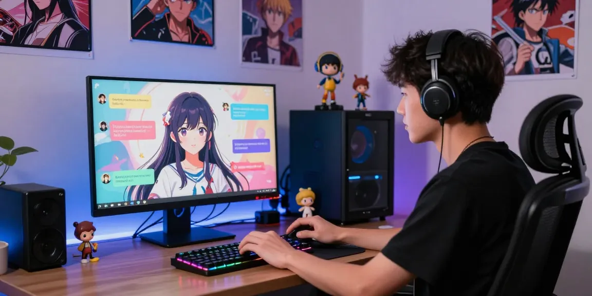 Interactive AI chat with lifelike anime character emphasizing ai chat hentai in a vibrant digital workspace.