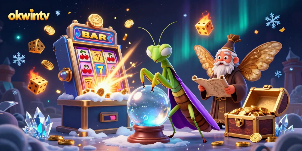 Experience the excitement of okwintv with a vibrant 3D casino scene featuring unique characters and gaming elements.