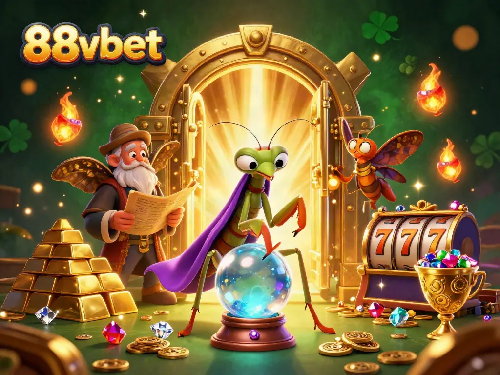 Engage with 88vbet's exciting casino adventures featuring a mystical fortune teller and treasures.