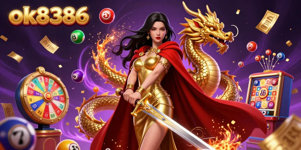 Engage in thrilling gameplay at ok8386 with a vibrant illustrated casino atmosphere.