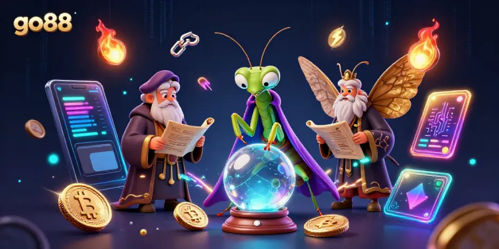 Engage with go88's vibrant casino scene featuring 3D characters and dynamic gaming elements.