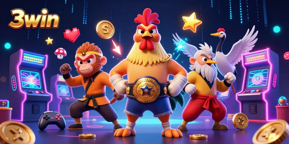 Experience the thrill of 3win with a vibrant casino scene featuring dynamic game elements.