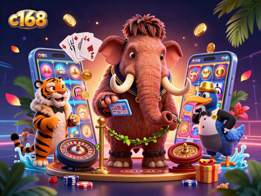 Experience the vibrant casino energy at c168 with furry VIPs and dynamic slot games.
