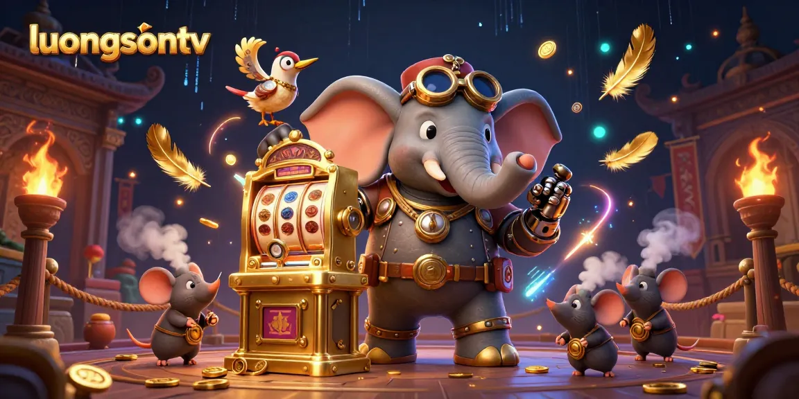 Experience unforgettable gaming moments with luongsontv, featuring a dynamic slot machine scene.
