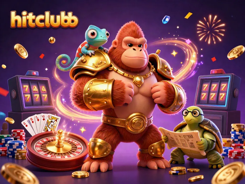 Experience the thrill of hitclubb with a vibrant 3D scene showcasing casino excitement and winning elements.