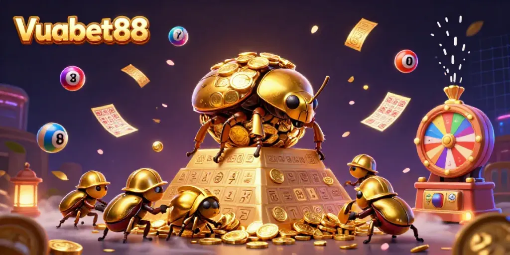 Experience thrilling gameplay at Vuabet88 with vibrant lottery and casino elements.