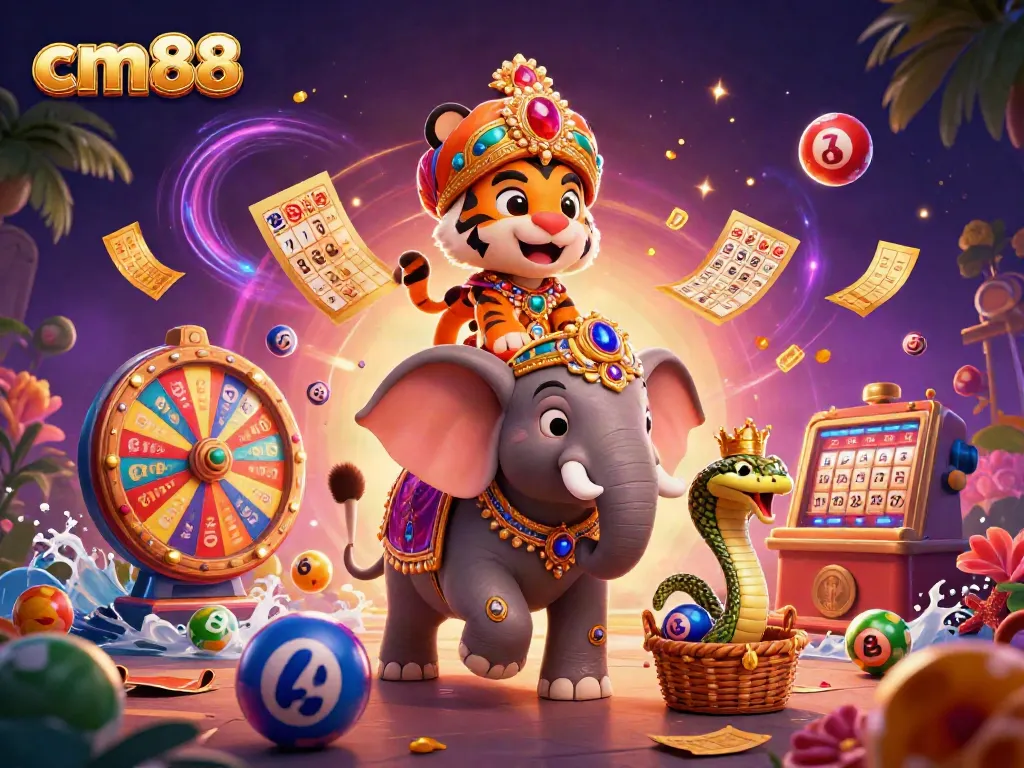 Experience the vibrant world of cm88, celebrating exciting games and dynamic wins with colorful elements.