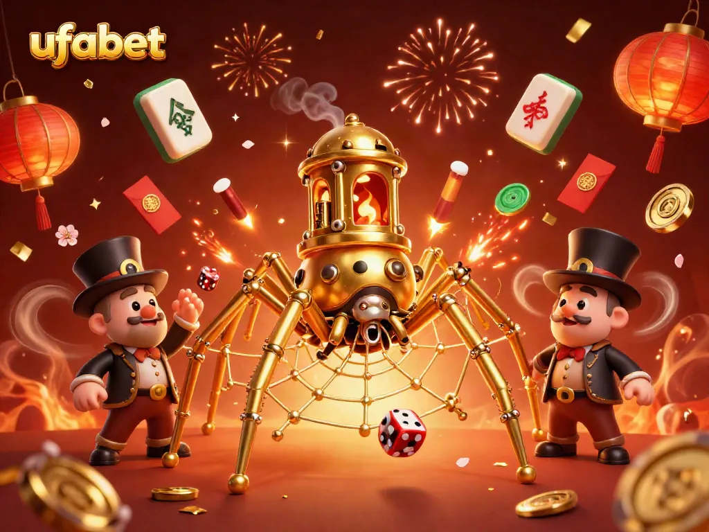 Experience the thrill of betting with ufabet in this vibrant 3D illustration featuring golden elements.