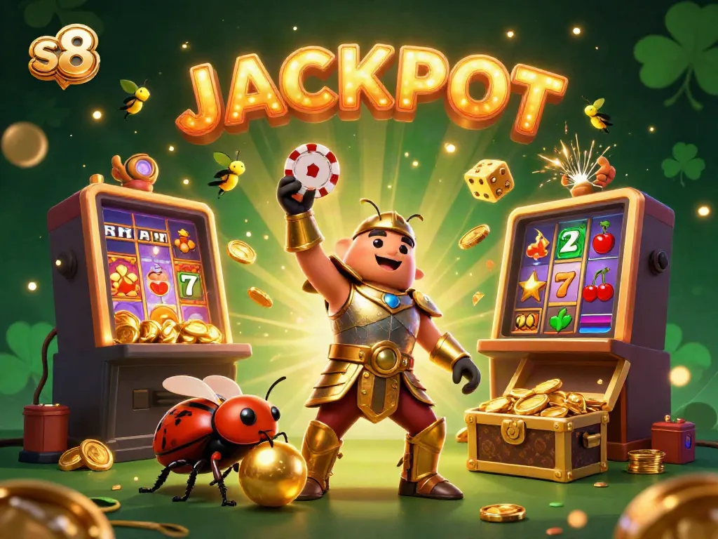 Engage in thrilling gameplay at s8 with vibrant casino elements and characters in action.