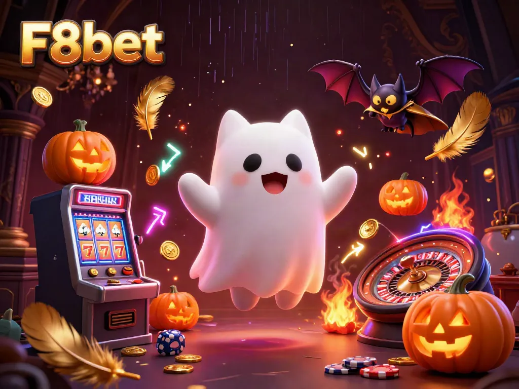 Engage in thrilling adventures at F8bet featuring a friendly ghost cat and magical elements.