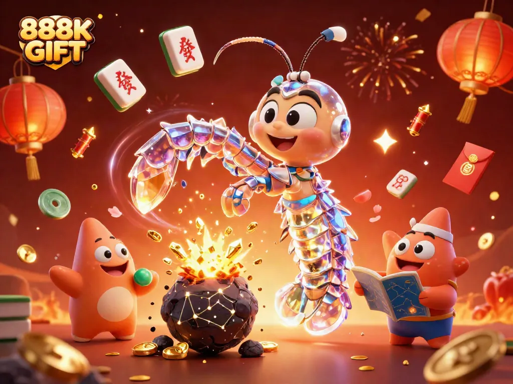 Engage with 888K GIFT by winning big with vibrant, celebratory casino-themed 3D artwork.