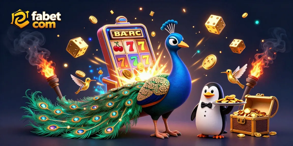 Experience fabet com excitement with a vibrant slot scene featuring an aristocratic peacock and dazzling elements.