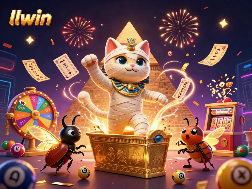llwin players winning golden prizes amid vibrant casino-themed festivities