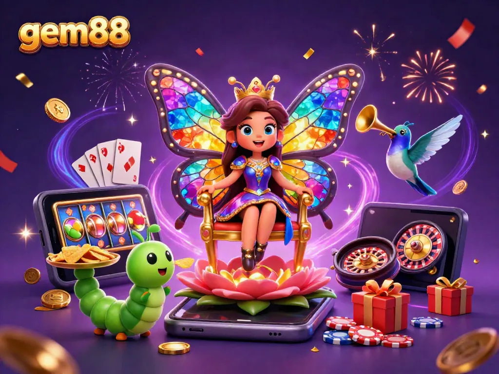 Enjoy gem88's magical casino experience with vibrant characters and exciting gameplay elements.