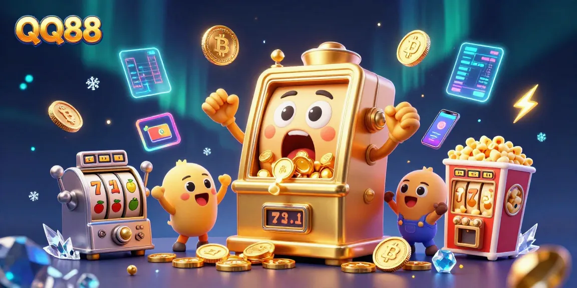 Experience thrilling jackpots at QQ88 with golden slot machines and dynamic casino elements.