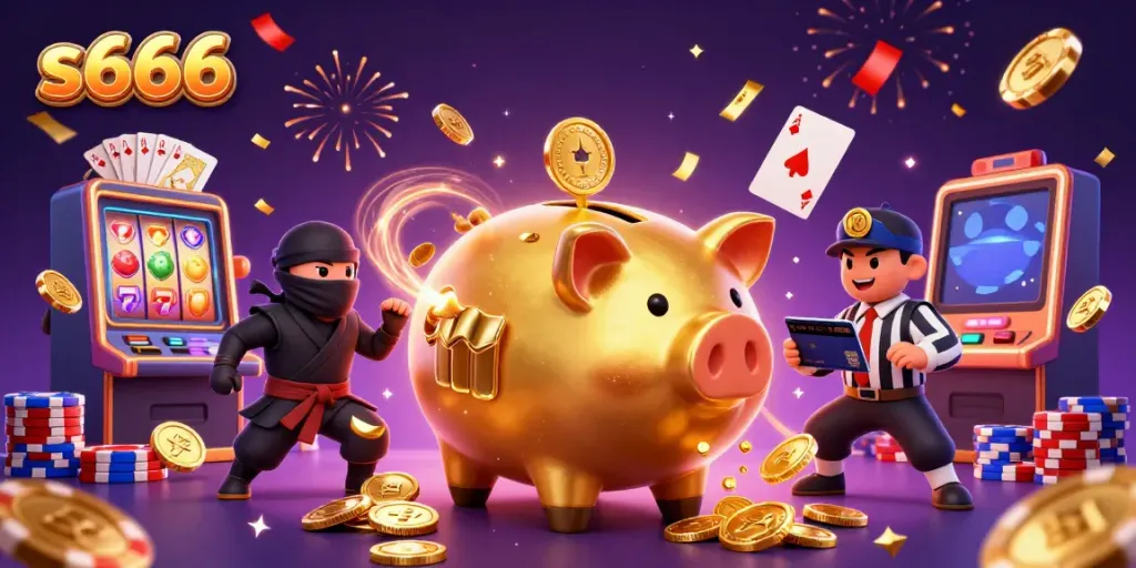 Experience thrilling gaming action with the s666 piggy bank sumo and exciting slot machine elements.