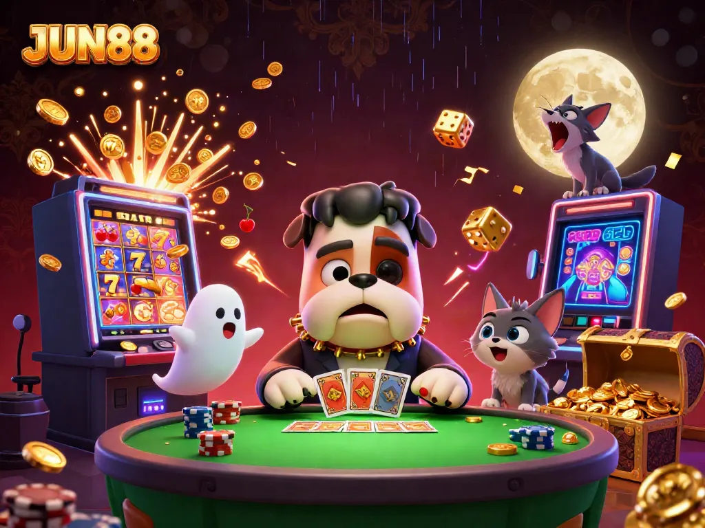 Engage in thrilling gameplay with JUN88 at a dynamic digital casino environment.