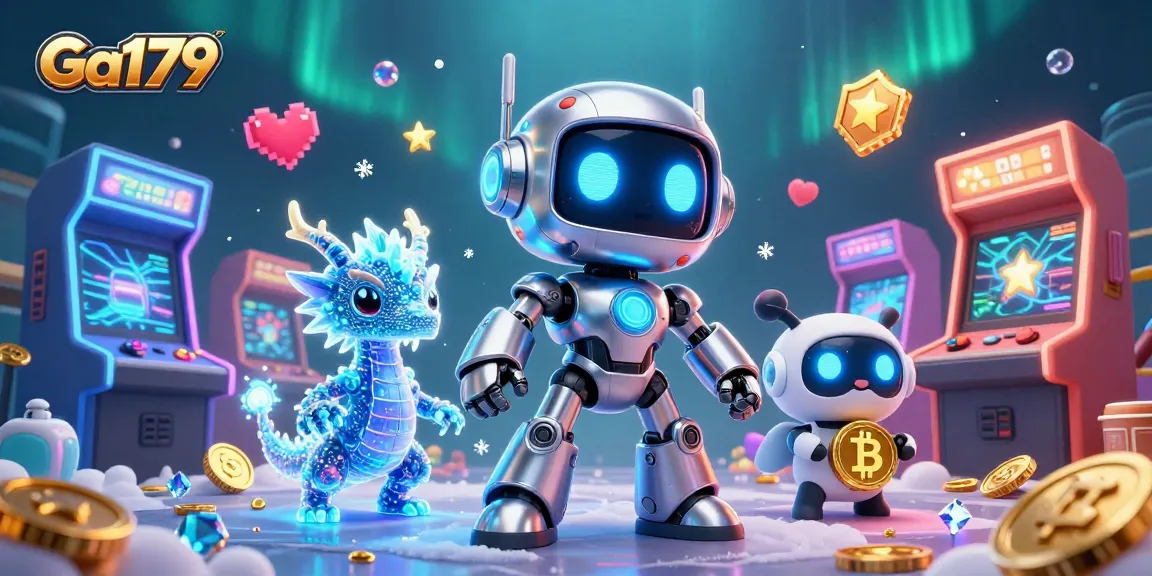 Engage with Ga179's thrilling gaming experience featuring a cyberpunk mascot, AI dragon, and bitcoin drone.