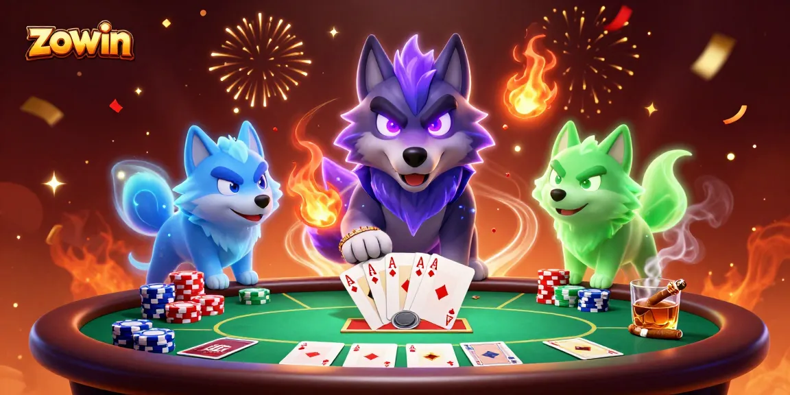 Zowin offers thrilling poker experiences with ghostly wolves, poker chips, and enchanting visual effects.