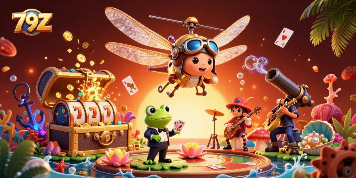 Immerse in the vibrant world of 79Z casino gaming, featuring a lively scene with engaging characters and action.