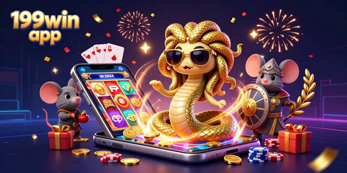 Engage with the 199win app for thrilling casino games featuring Medusa, a warrior mouse, and exciting elements.