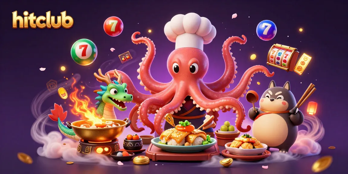 Join the exciting hitclub casino experience with colorful lottery elements and dynamic characters showcasing thrilling games.