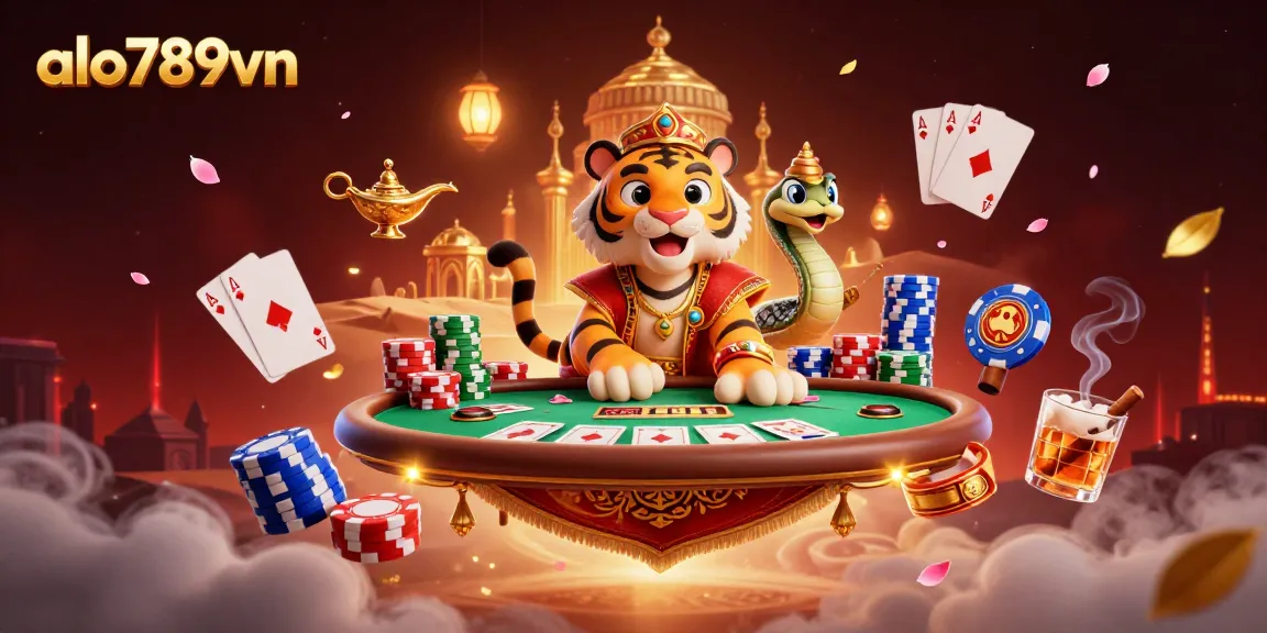 Experience excitement at alo789vn with a vibrant 3D casino scene filled with dynamic characters and elements.