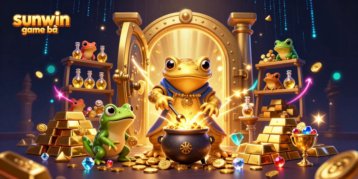 Experience thrilling rewards with sunwin game bài in a vibrant 3D casino setting filled with treasures.
