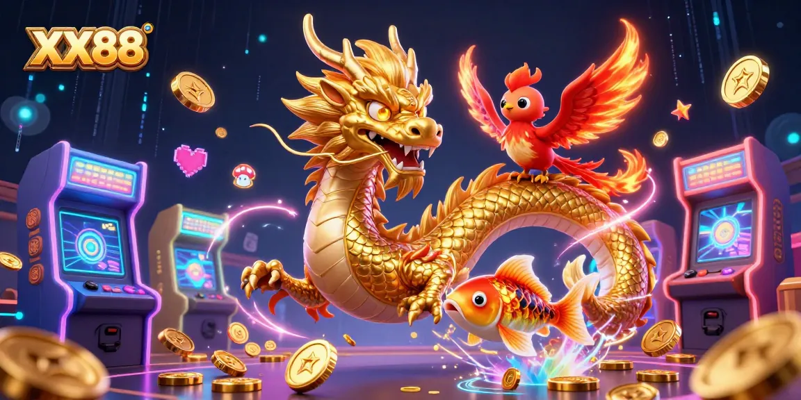 Experience thrilling gameplay at XX88 with a vibrant display of 3D characters and casino elements.