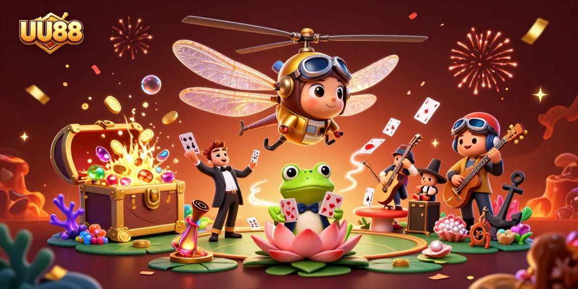 Experience thrilling roulette action with UU88's captivating 3D casino scene featuring a frog dealer and lively musicians.