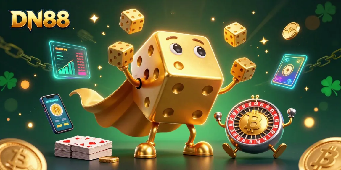 Experience the thrill of DN88 casino with dynamic characters and vibrant gaming elements.