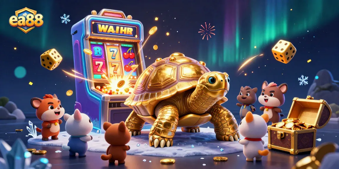 Experience thrilling gameplay with ea88 shown in a vibrant 3D casino scene featuring games and exciting characters.