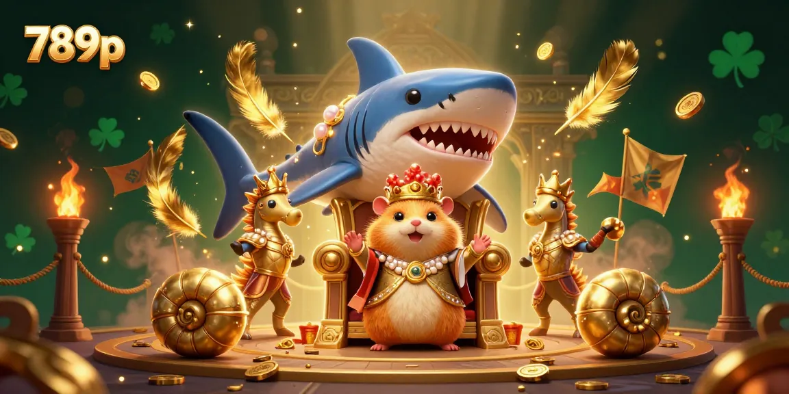 Experience the excitement of 789p with a fierce golden hamster king amidst thrilling gambling action.