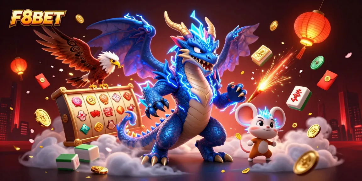 Engage with F8BET's thrilling slots experiences, featuring vibrant elements and dynamic characters.