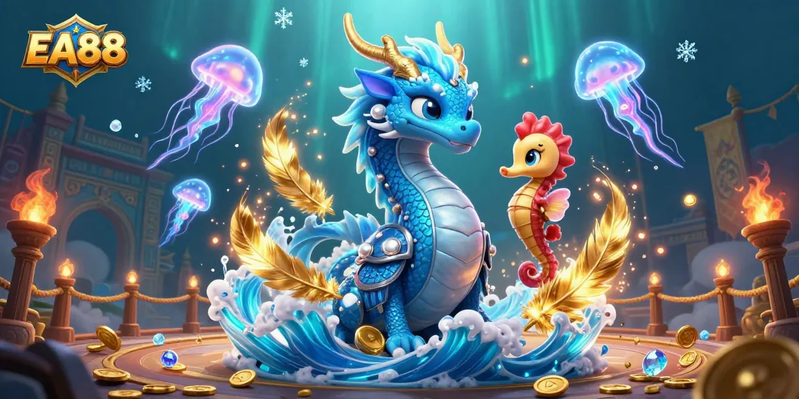 Engage with EA88's thrilling gaming experience featuring dynamic sea creatures and vibrant elements.