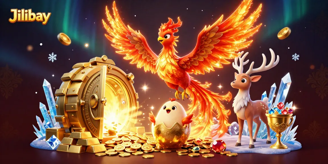 Engage in exciting gaming at Jilibay while the blazing phoenix and baby hatch in a treasure-filled world.