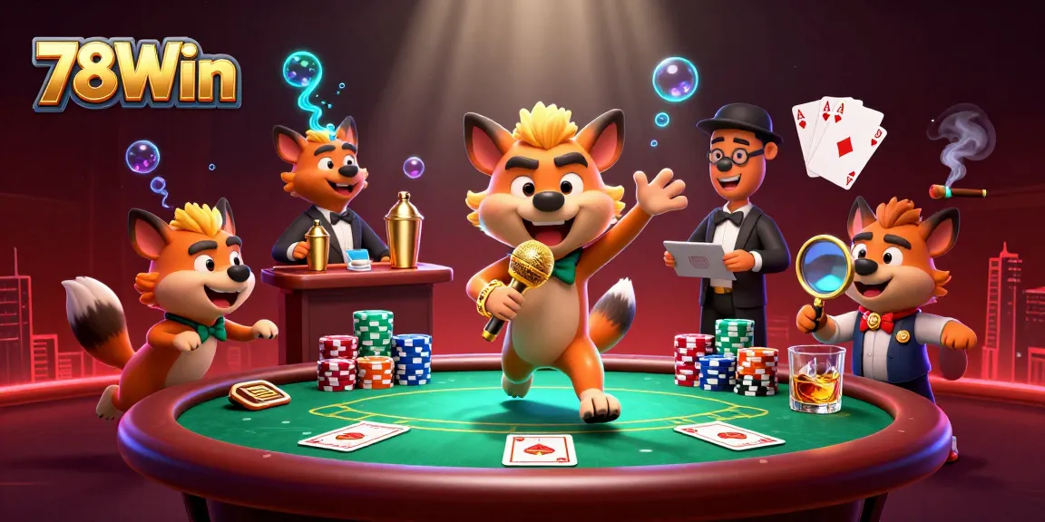 Experience thrilling entertainment at 78Win's lively comedy casino with dynamic hyena characters.