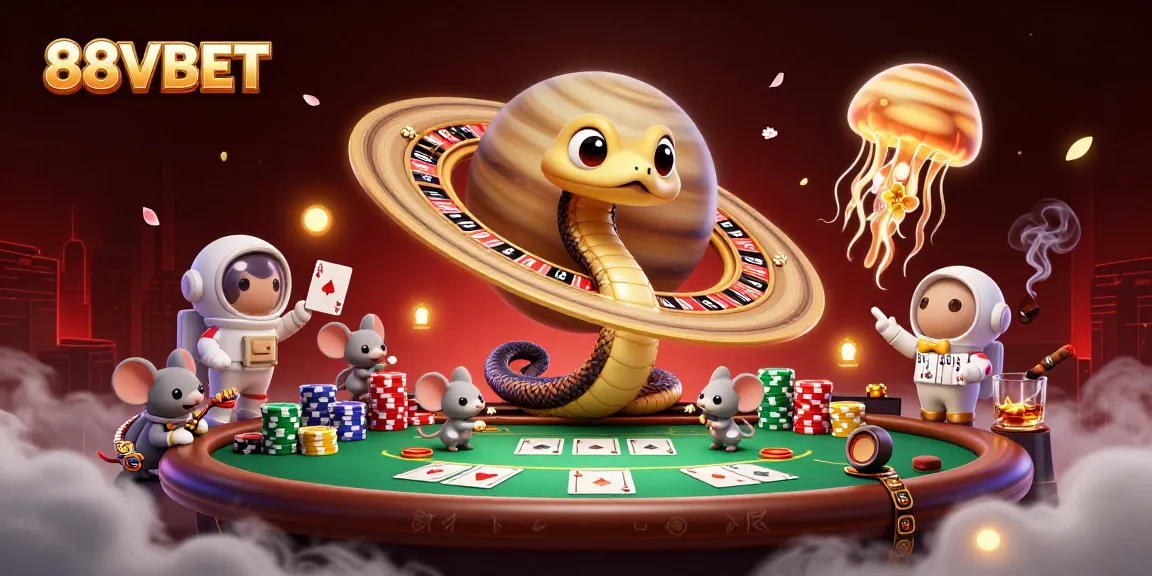 Engage with 88VBET's cosmic roulette scene featuring dynamic betting and colorful gaming elements.