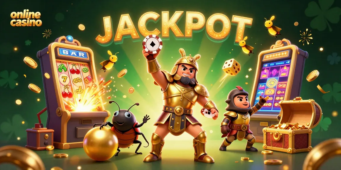 Experience the thrill of an online casino with vibrant characters celebrating a big win!